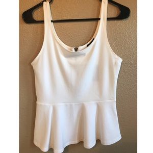 New White Express Peplum Top